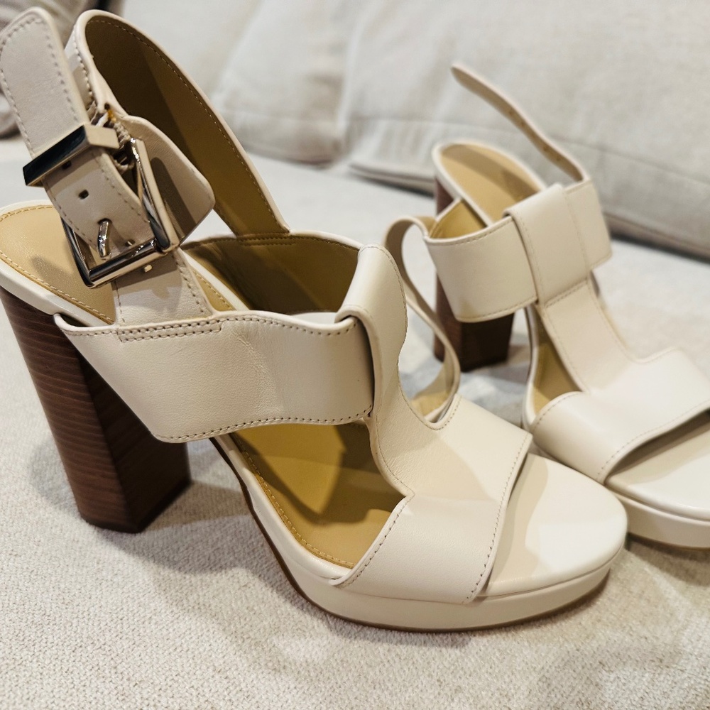 Michael Kors leather heel sandals new